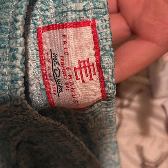 Eric Emanuel Teal Patterned Shorts - Picture 3 of 4